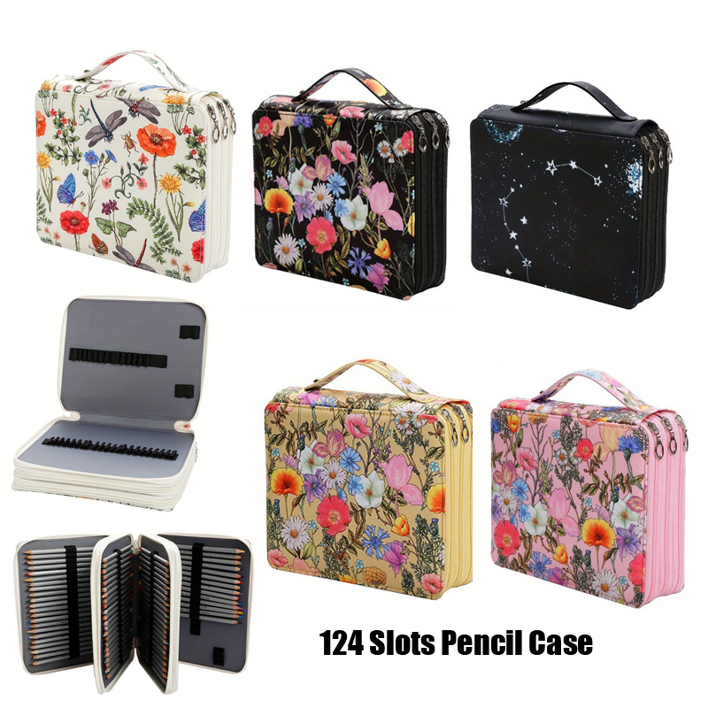 Pencil Case Large - กล่องดินสอโรงเรียน124ช่อง, กล่องปากกาความจุขนาดใหญ่สำหรับเด็กผู้ชายเด็กผู้หญิงเครื่องเขียนกระเป๋าจัดกระเป๋าใหญ่3ช่อง