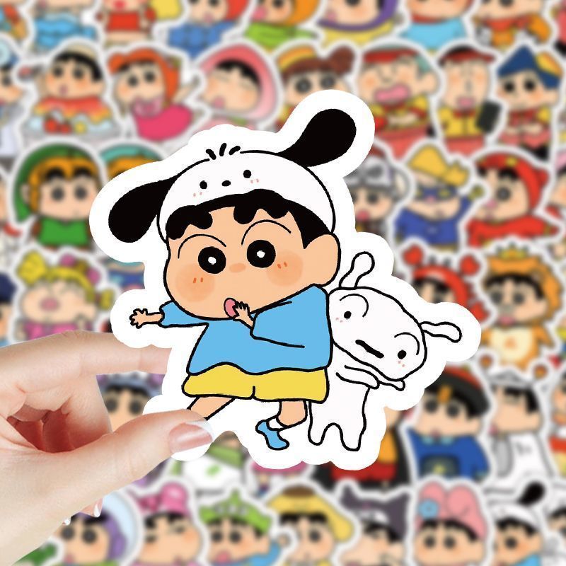 Cardstock Paper Pack - สติกเกอร์ลายการ์ตูนเครยอนชินจัง น่ารัก 100 ชิ้น แพ็คสติกเกอร์อิโมติคอนสำหรับนักเรียน DIY