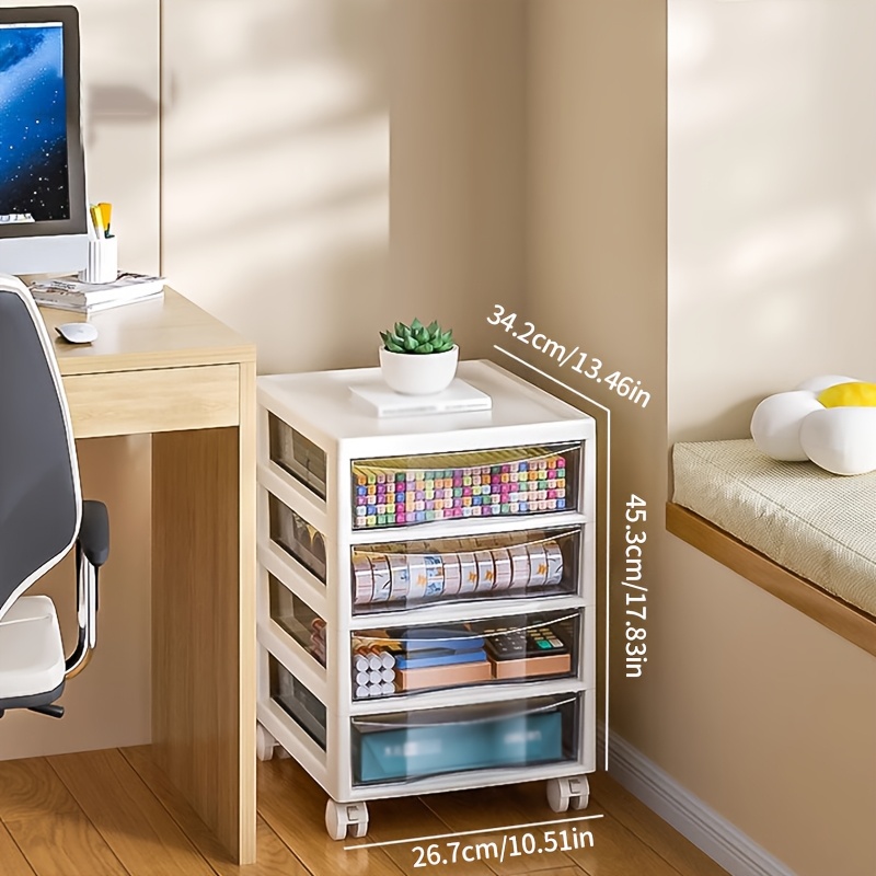 Stationery Office Supply Store - รถเข็นเก็บของแบบหลายชั้นพร้อมลิ้นชัก ของที่ต้องมีสำหรับบ้าน สำนักงาน และหอพัก สะดวกสำหรับการเคลื่อนย้ายอุปกรณ์จัดเก็บเอกสารบนโต๊ะทำงาน ชั้นวางด้านบนสำหรับจัดเก็บเครื่องเขียน