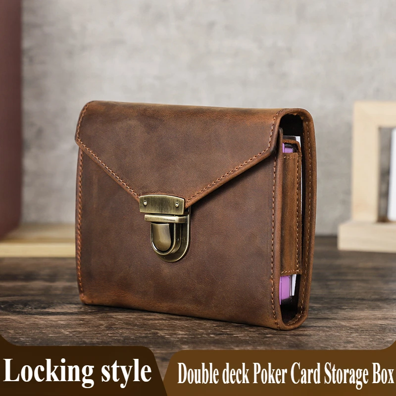 Stationery Supplies Business - Luxury Retro หนังโน้ตบุ๊คปากกาธุรกิจเครื่องเขียนอุปกรณ์สํานักงานพิเศษ Double Deck โป๊กเกอร์กล่องเก็บ
