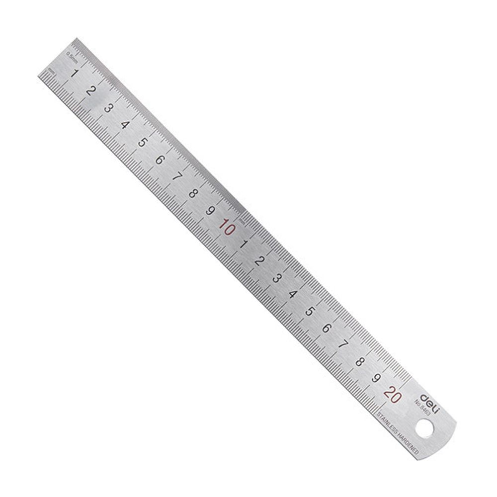 Stationery Office Supply Store - Deli ไม้บรรทัดโลหะสแตนเลสสตีลตรง20ซม., ไม้บรรทัดขนาดมม. นิ้วไม้บรรทัดวัดขนาดศิลปะงานศิลปะเครื่องเขียนร้านค้าอุปกรณ์การเรียนสำนักงาน