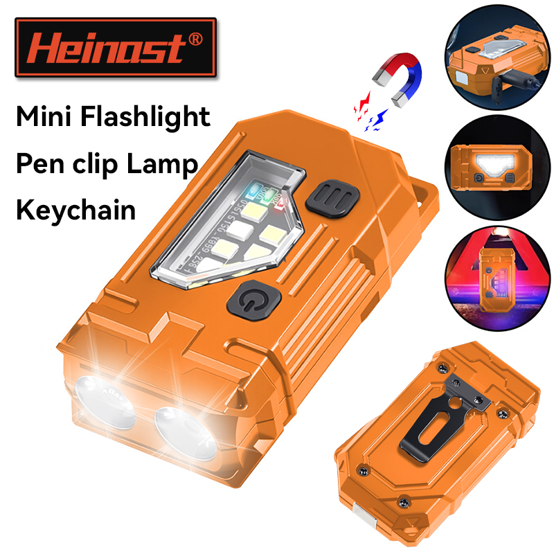 Stationery Supply - พวงกุญแจมินิ EDC ไฟฉายแบบชาร์จไฟได้ไฟฉายแม่เหล็ก Super Bright Pocket