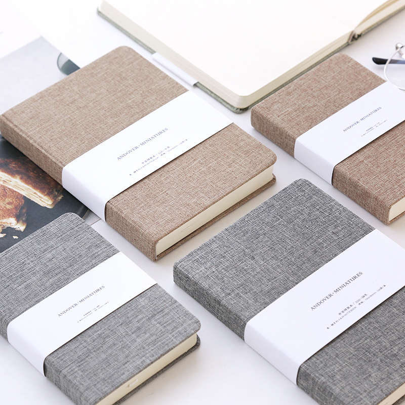 Notebook Dotted A5 - เปล่าและตารางกระดาษโน้ตบุ๊คผ้าลินินปกแข็ง 256 หน้ากระดาษ 80 GSM สมุดบันทึกอุปกรณ์สํานักงานเครื่องเขียนโรงเรียน
