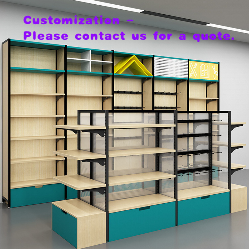 Stationery Office Supply Store - ชั้นวางของตกแต่งร้านเครื่องเขียน ชั้นวางปากกาแบบกำหนดเอง ชั้นวางแสดงสินค้าสำหรับร้านหนังสือ อุปกรณ์สำนักงาน และอุปกรณ์กีฬา ตู้โชว์สินค้า