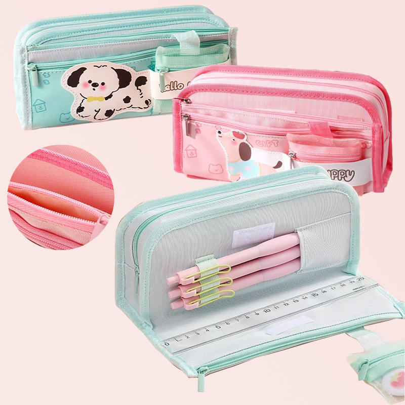 Stationery Office Supply Store - กระเป๋าดินสอ ทนต่อการสึกหรอ พกพาสะดวกสำหรับจัดเก็บเครื่องเขียน อุปกรณ์สำนักงาน แปรงทาสี แปรงแต่งหน้า