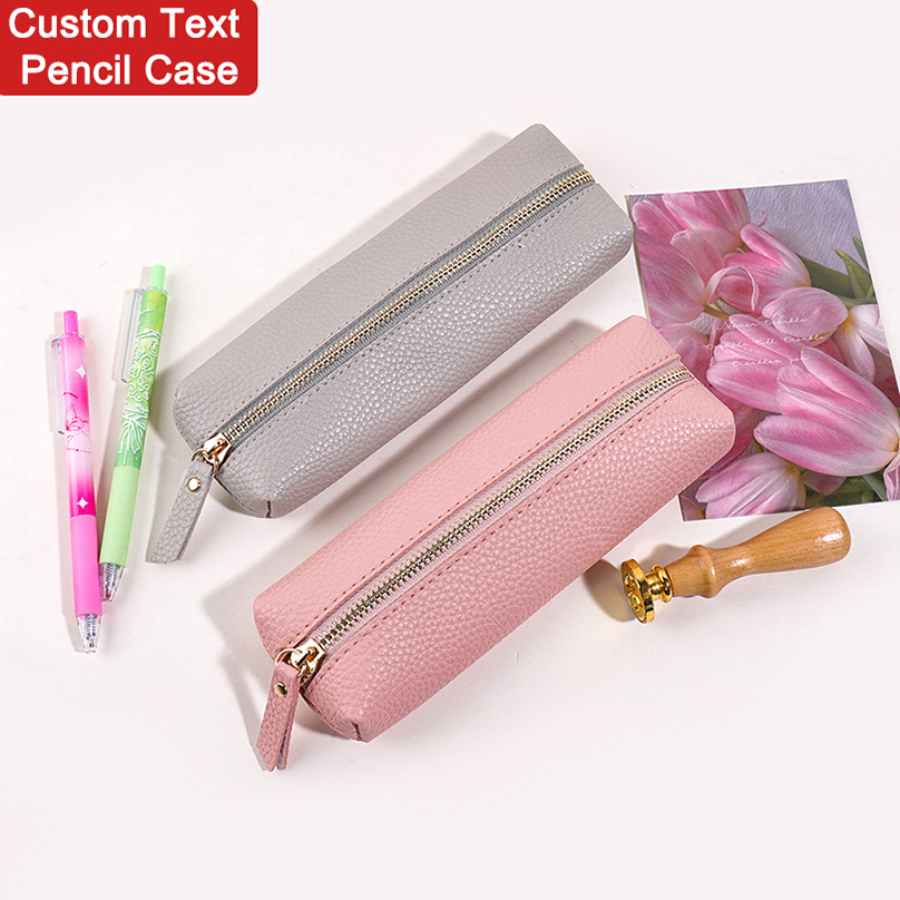 Pencil Case Large - กล่องใส่ดินสอขนาดใหญ่แบบกำหนดเองได้ พร้อมสลักชื่อ กลับไปโรงเรียน กระเป๋าใส่ดินสอแบบกำหนดเองได้ แกะสลักด้วยเลเซอร์ กระเป๋าใส่ดินสอแบบส่วนตัว