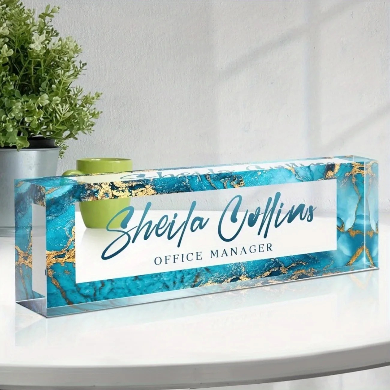 Desk Name Plate - [2D Flat] ป้ายชื่ออะคริลิกแบบกำหนดเองที่มีความสนุกสนาน, ของตกแต่งสำนักงานที่ปรับแต่งได้, ของขวัญแสดงความขอบคุณพนักงาน, สำหรับการตกแต่งเท่านั้น