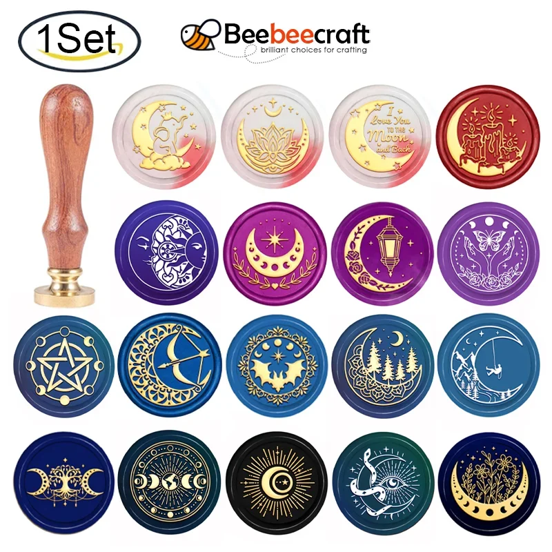 Wax Seal Stamp Kit - 1PC Moon Phase Wax Seal แสตมป์