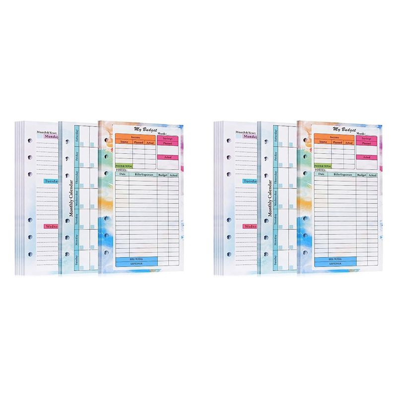 Planner Weekly Budget - N36R-2 ชุด A6 สมุดวางแผนงบประมาณแบบเติมได้ 82 แผ่น