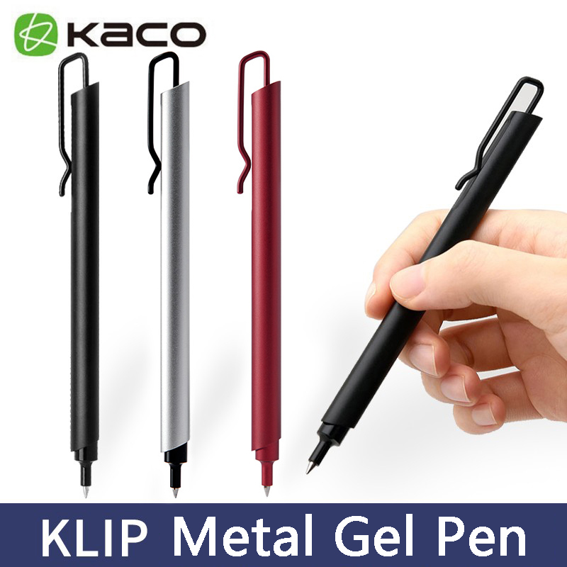 Stationery Supplies Business - Kaco หมึกเติมปากกาหมึกเจลโลหะสีดำ0.5มม. เครื่องเขียนหรูหราปากกาบอลพอยท์สำหรับธุรกิจที่เป็นเอกลักษณ์