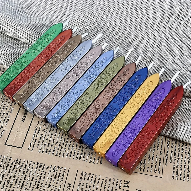 12 ชิ้น/ถุงโลหะผสมสีขี้ผึ้งปิด - Wax Seal Stamp Kit บทวิจารณ์และราคา