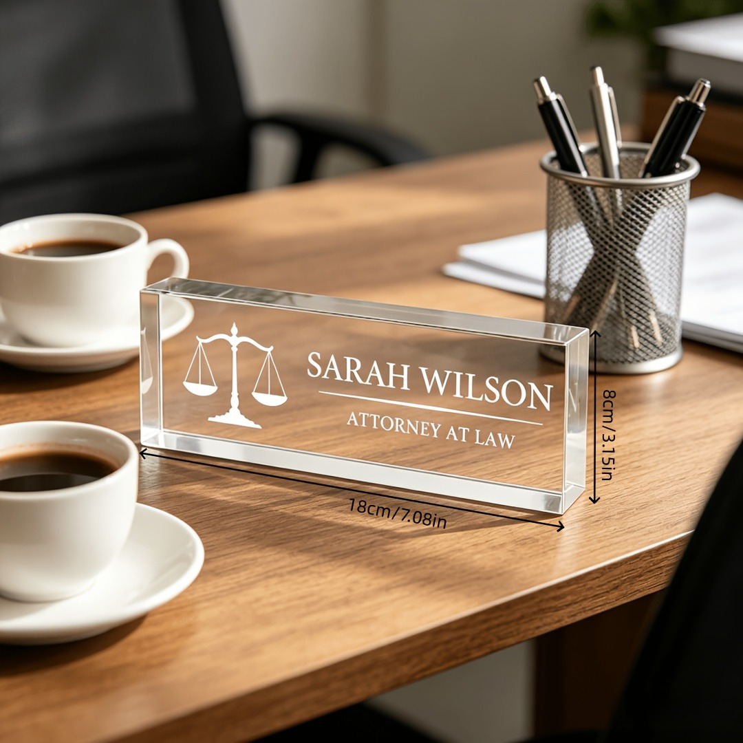 ป้ายชื่ออะคริลิกสำหรับโต๊ะทำงา - Desk Name Plate บทวิจารณ์และราคา