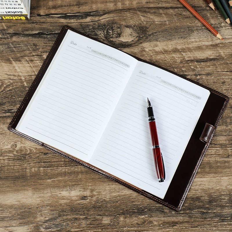 หนังแท้แฮนด์เมด A5แล็ปท็อปพร้อ - Stationery Supplies Business บทวิจารณ์และราคา