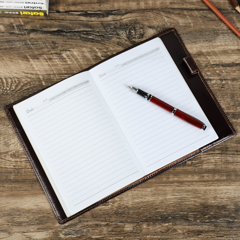 หนังแท้แฮนด์เมด A5แล็ปท็อปพร้อ - Stationery Supplies Business บทวิจารณ์และราคา