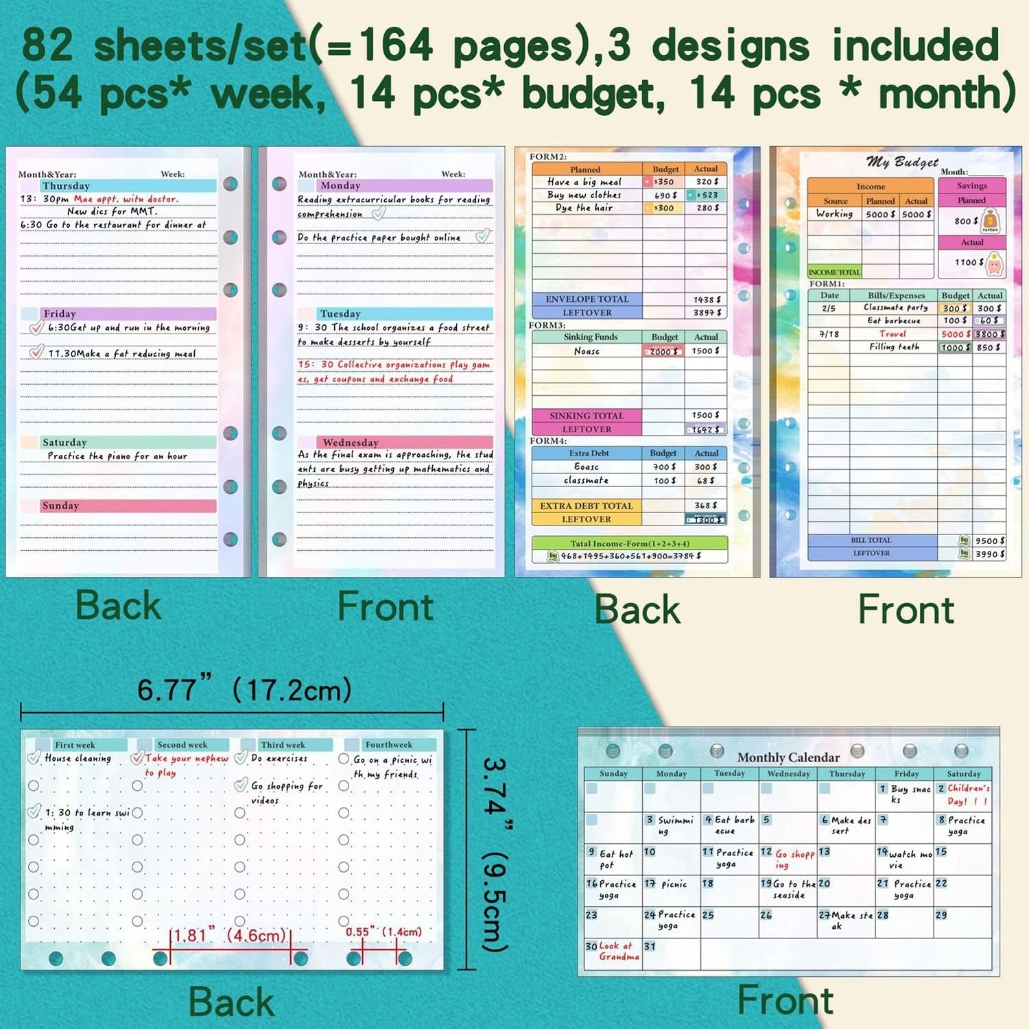 ชุดรีฟิลแฟ้ม A6 แบบ 6 รู พร้อม - Planner Weekly Budget บทวิจารณ์และราคา