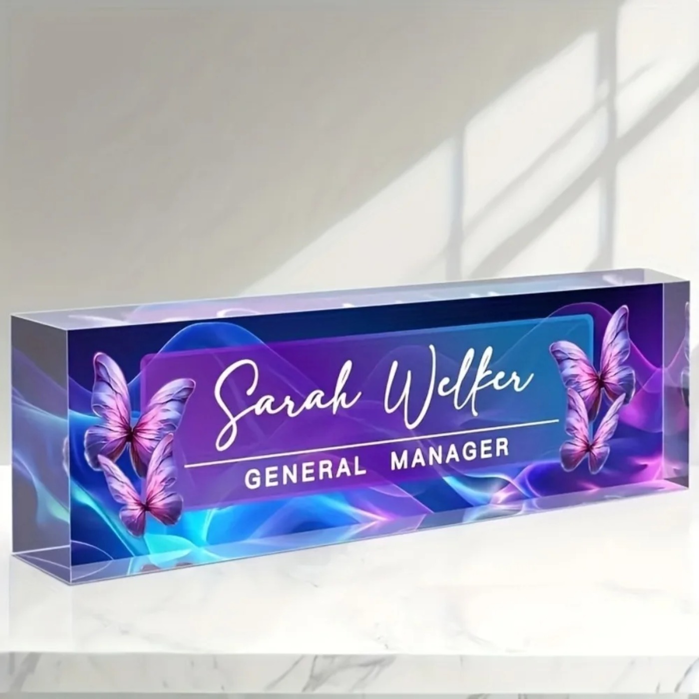 ป้ายชื่ออкриลิคแบบกำหนดเอง 1 ช - Desk Name Plate บทวิจารณ์และราคา