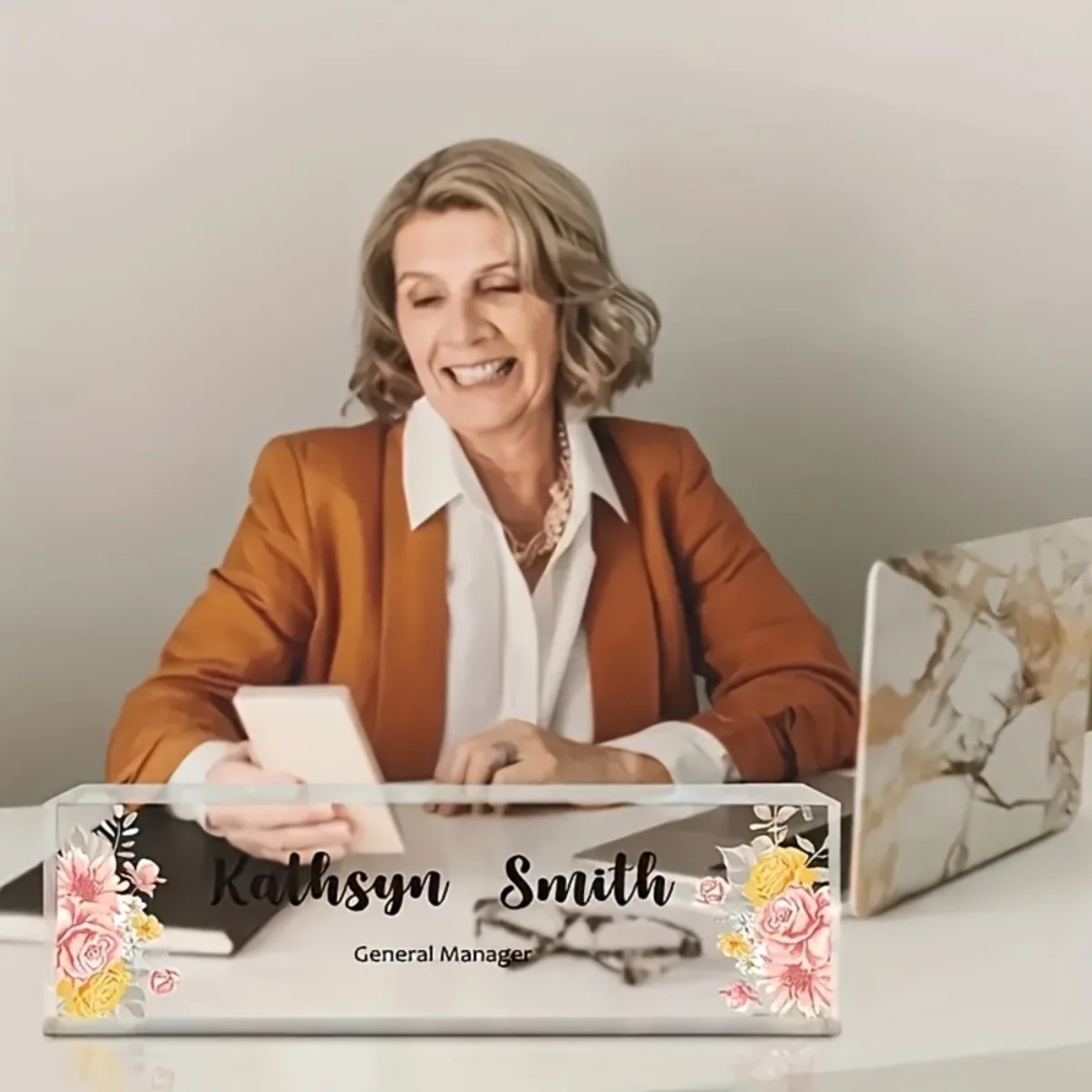 ป้ายชื่ออะคริลิกลายดอกไม้ 2 มิ - Desk Name Plate บทวิจารณ์และราคา