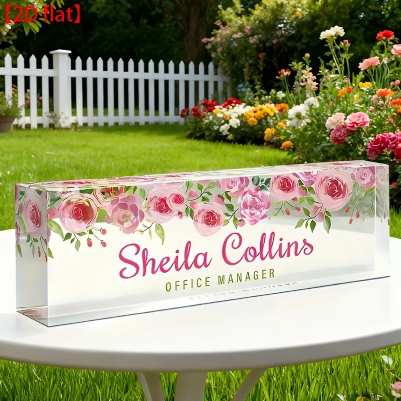 ป้ายชื่ออะคริลิกลายดอกไม้แบบมิ - Desk Name Plate บทวิจารณ์และราคา