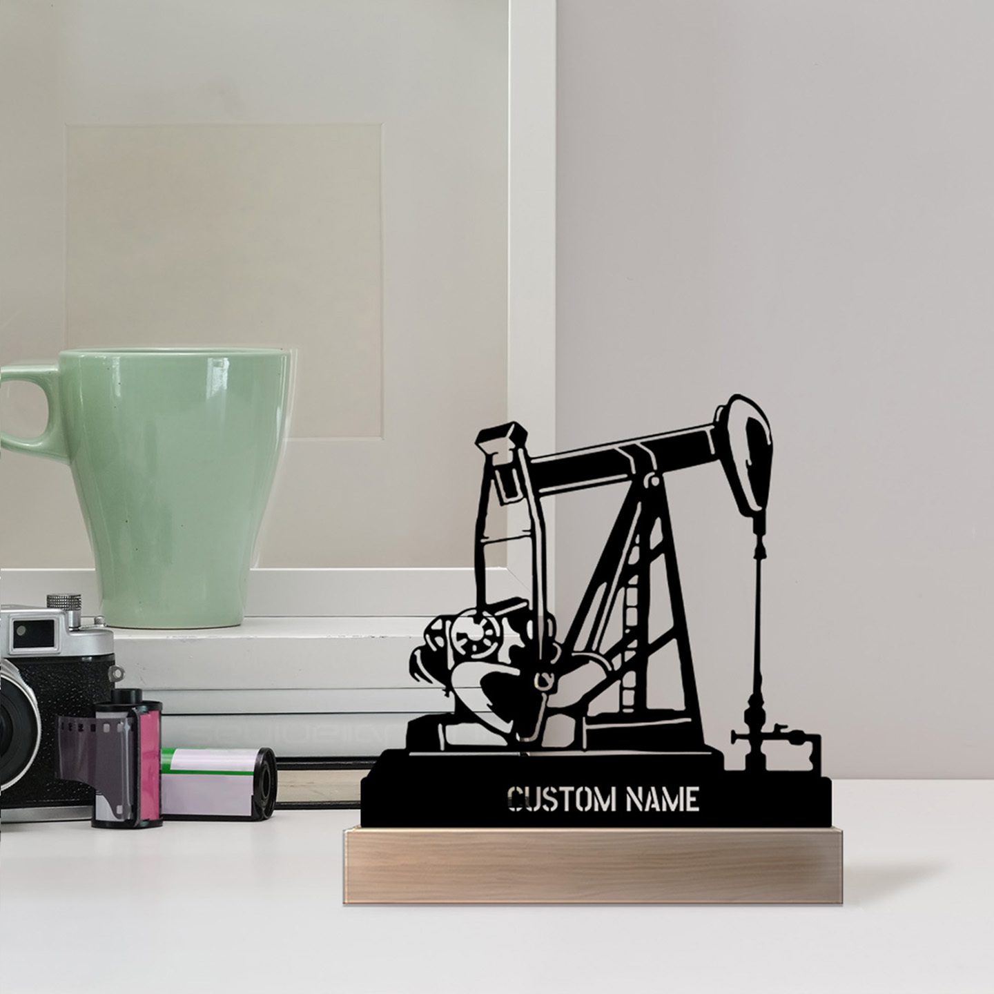 ป้ายชื่อโต๊ะทำงานรูปแท่นขุดเจา - Desk Name Plate บทวิจารณ์และราคา