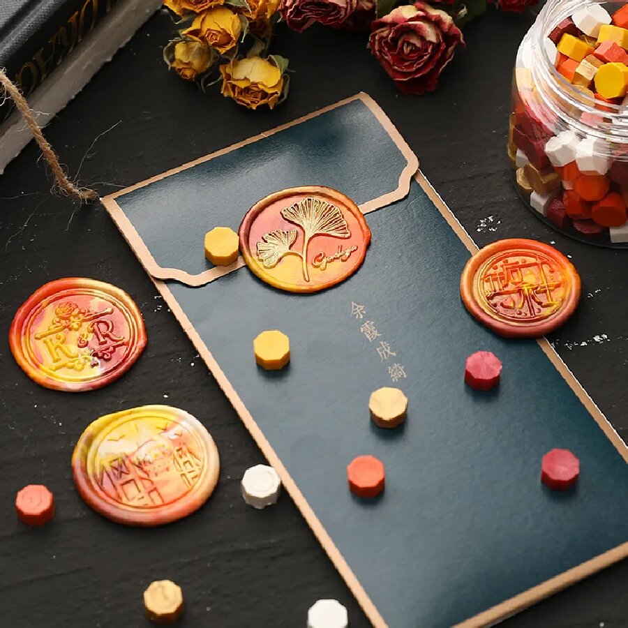 200 ชิ้น/ถุงแปดเหลี่ยมผสมสีขี้ - Wax Seal Stamp Kit บทวิจารณ์และราคา
