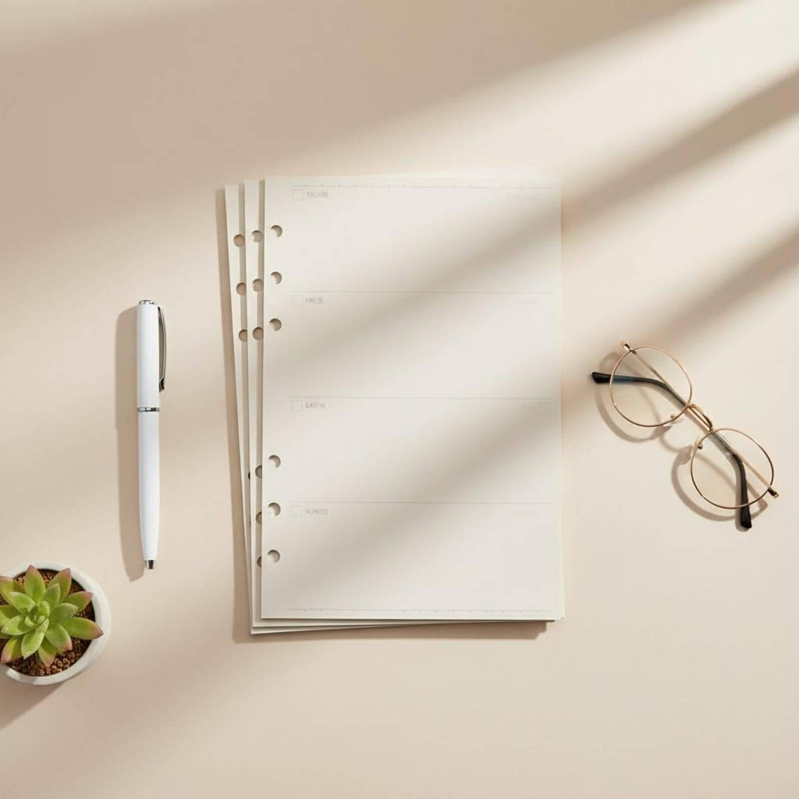 กระดาษเติมแบบหลวมสำหรับแฟ้มบัน - Planner Weekly Budget บทวิจารณ์และราคา